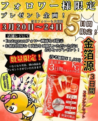 Instagramフォロワー様限定プレゼント企画